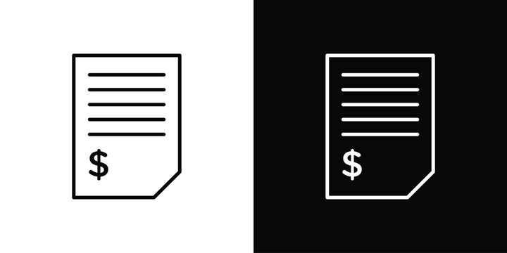 Invoice icon line logos series