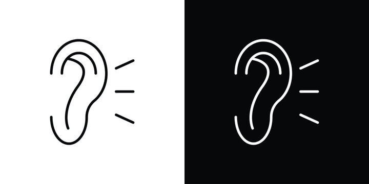 Listening icon line logos series