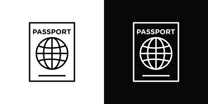 Passport icon line logos series