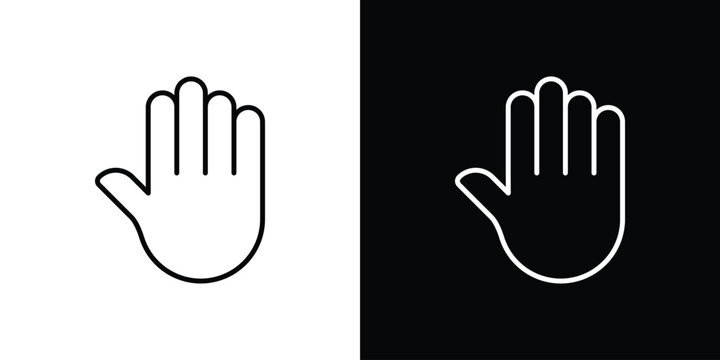 Stop icon line logos series