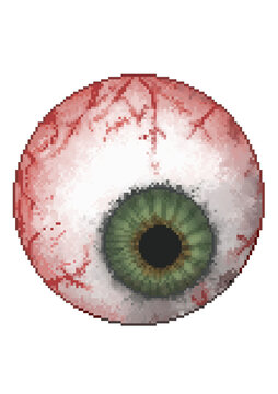 human eye in red