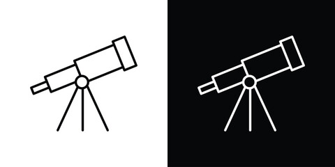 Telescope icon line logos series © ramsey