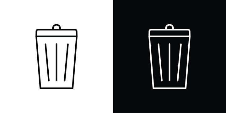 Trash Bin icon line logos series
