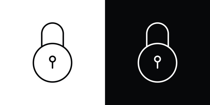 Unlock icon line logos series