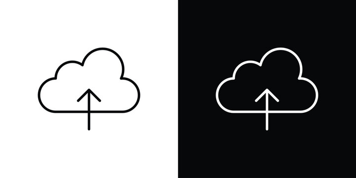 Upload to Cloud icon line logos series