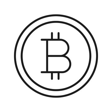 Bitcoin coin icon digital cryptocurrency blockchain financial technology.