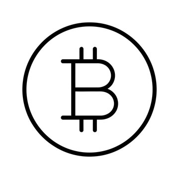Bitcoin icon cryptocurrency digital money blockchain financial transaction.