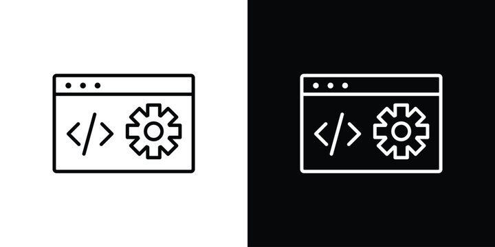 Web development icon line logos series