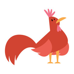 Colorful rooster cartoon illustration with large tail feathers © Manuel