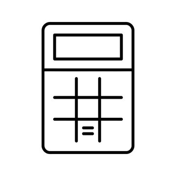 Calculator line icon simple outline vector illustration business office.