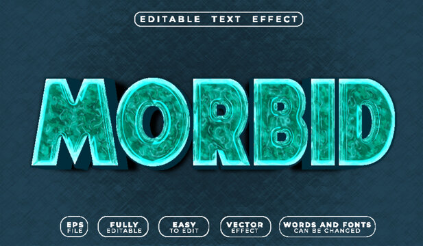  Morbid Dark Macabre Gothic Horror Sinister Death Typography Lettering Alphabet Graphic Vector Fully Editable Smart Object Text Effect