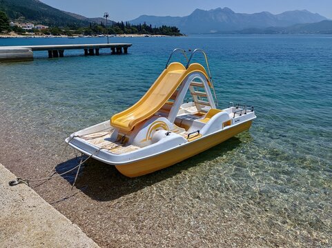 Yellow Slide Boat at Beach
