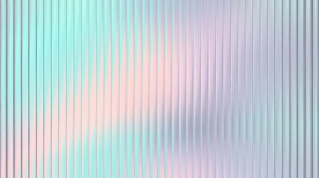 Iridescent vertical fluted glass texture background.
