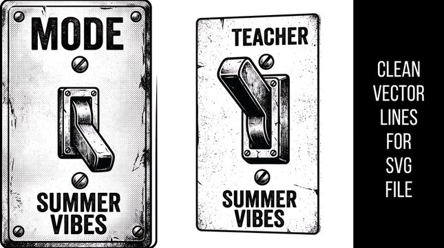 Summer mode switch illustration teacher off duty vacation vibes design