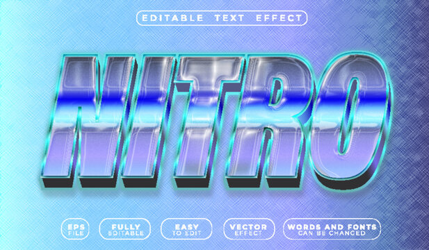 Nitro Racing Turbo Speed Power Engine Performance Automotive Typography Lettering Alphabet Graphic Vector Fully Editable Smart Object Text Effect