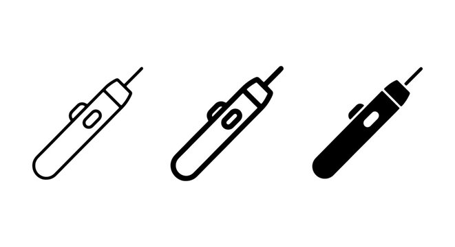 Vape Pen Icons, E-cigarette Vector Set, Electronic Vaporizer Outline and Solid Styles