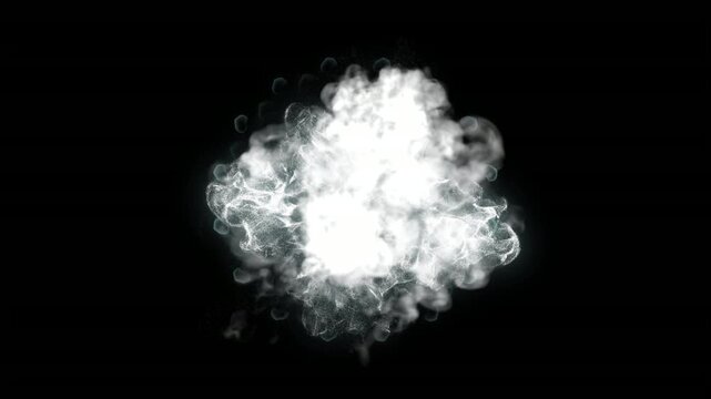 Frost cinematic explosive vapor cloud with radiant frozen particle diffusion