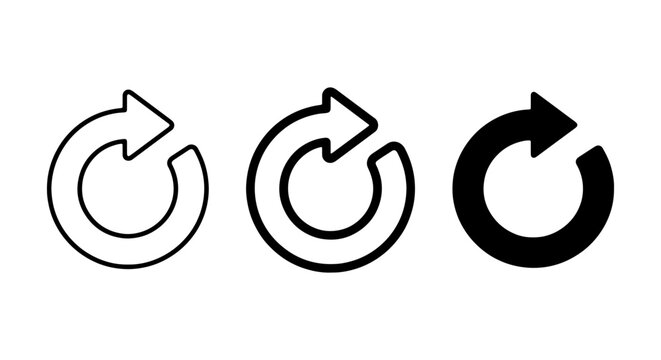 Refresh Icons, Reload Symbols, Repeat Arrows: Vector Set for Circular Actions