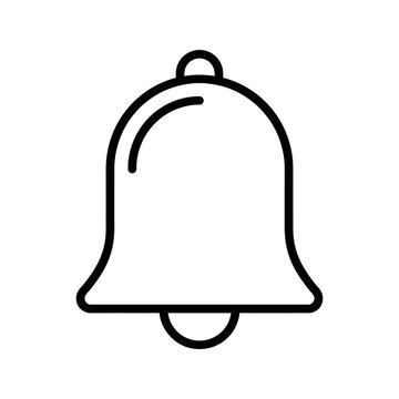 Notification bell icon with outline and transparency for various uses.