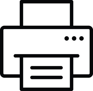 Office printer device icon for document printing and paperwork with printing document equipment business
