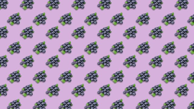 Organic Natural Blueberry seamless motion pattern 2
