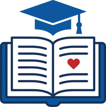 Scholarship Foundation Graduation Book Heart Vector Icon For Education Logo