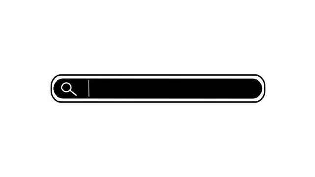 Animated realistic magnifier search icon zoom effect on and white background