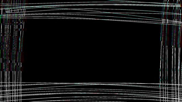 Hand Drawn Multi Line Sketch Frame Overlay Animation, Rough Pencil Rectangle Border with Layered Freehand Strokes, Seamless Loop Motion Graphic for Titles, Presentations and Video Editing Projects
