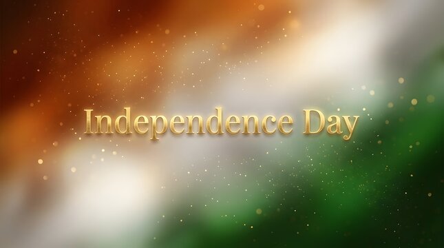 India independence day celebration background with golden text overlay