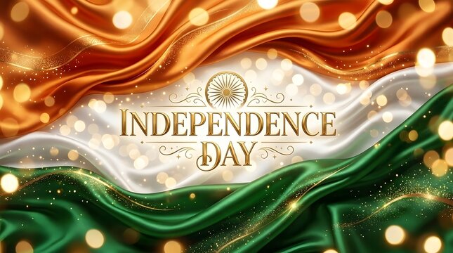 Indian independence day celebration vibrant tricolor flag with ashoka chakra