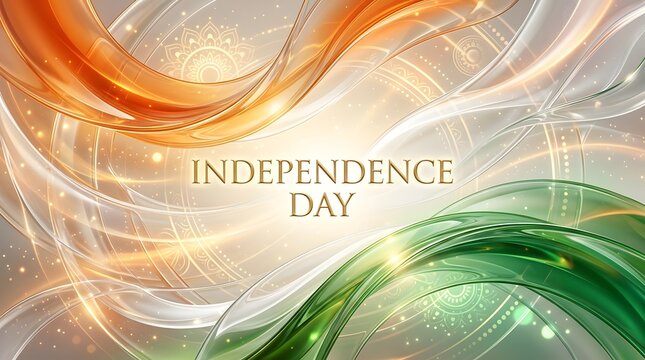 Indian independence day abstract background with flowing colors