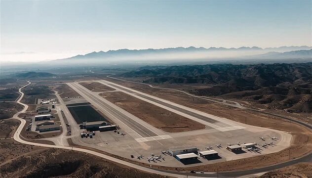 aerial of Pinal County Airpark airport by Tucson, Arizona, USA.