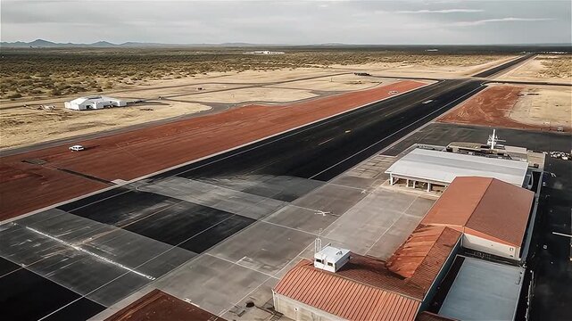 aerial of Pinal County Airpark airport by Tucson, Arizona, USA.