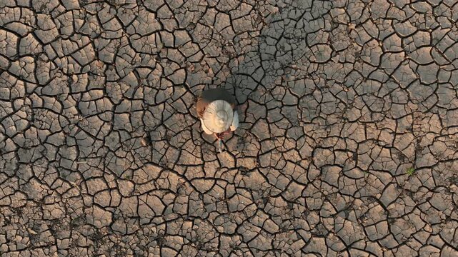 top view opening dry faucet looking for water el nino crisis