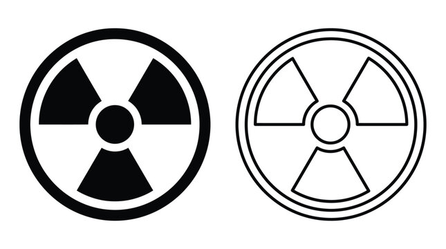 Radioactive symbol silhouettes on a white background vector illustration