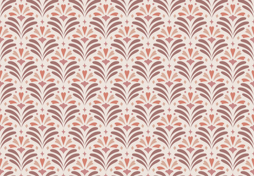 Floral abstract geometric background. Seamless art deco decorative wallpaper.
