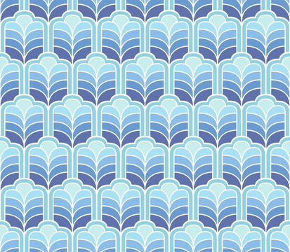 Decorative abstract art deco seamless pattern. Retro linear vector background.