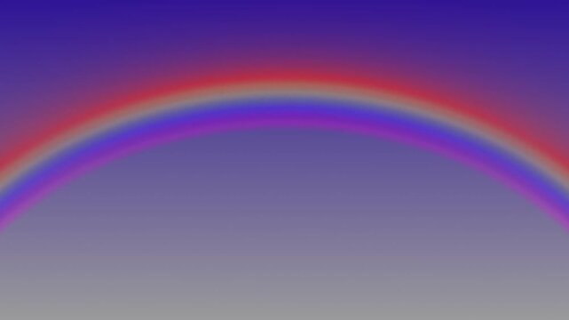 Vibrant rainbow arc over gradient sky background, abstract colorful spectrum motion