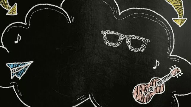 Hand Drawn Creative Chalkboard Doodle Animation Background