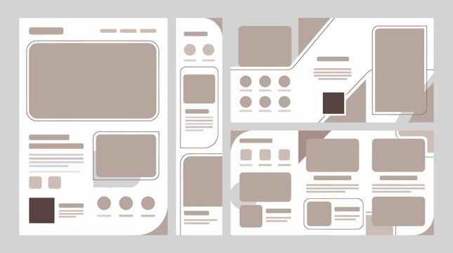 Soft beige website wireframe layout for lifestyle brands.