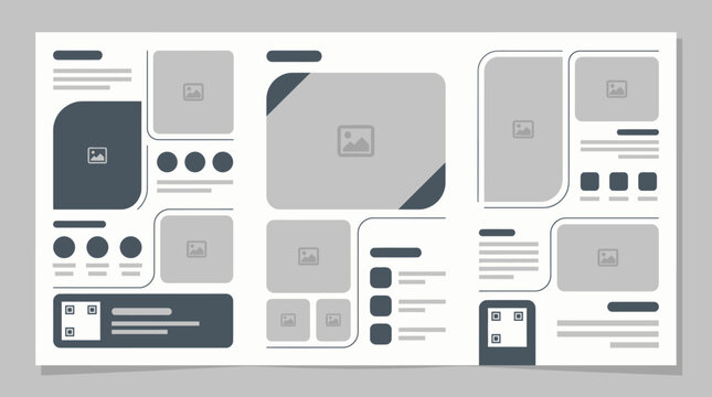 Grey scale modular UI kit template