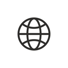 Obraz premium Globe silhouette icon on a white background simple linear design