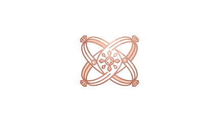 Rose gold interlocking geometric orbit rings logo. © Diverse