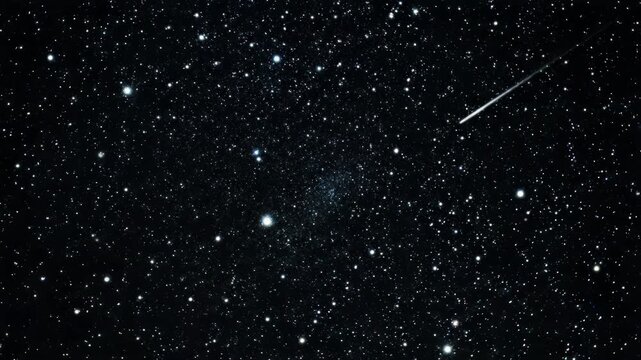 Stunning deep space view with countless stars and a distant galaxy cluster in the dark night sky