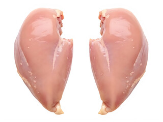 Fototapeta premium Two raw fresh chicken breast fillets ready for cooking isolated on transparent background