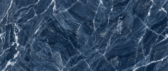 Marble texture background showing deep navy blue natural stone surface with sharp white crystalline veining perfect for luxury interior design projects