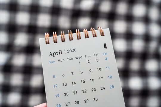 Calendar for April 2026 displaying days of the week and dates, ideal for planning and time management concepts.