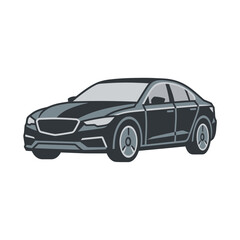 Fototapeta premium Luxury sedan car vector graphic illustration