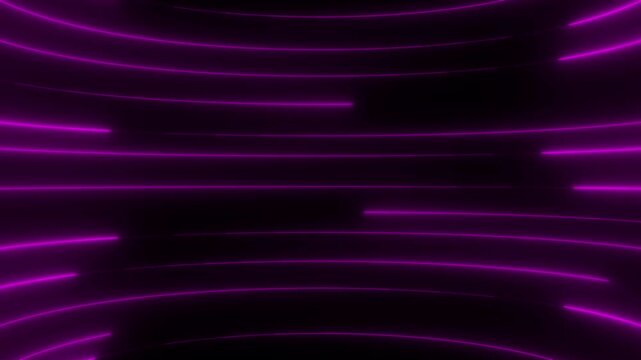 Neon lights blinking lines moving animation. Seamless loop animation of glowing neon line. 4k animation Horizontal glowing colorful neon line animation