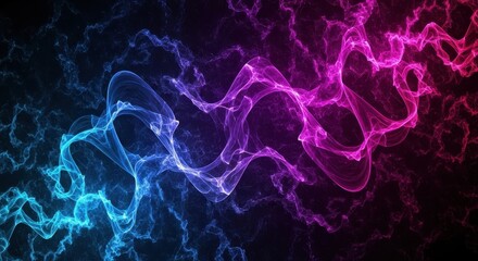 Obraz premium Vibrant flowing abstract energy lines create a captivating neon gradient from blue to pink.